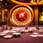 Engaging casino scene showcasing chotruyen-themed excitement with cards and roulette.