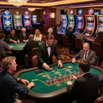 Dwin guides players in a vibrant casino environment with engaging gameplay, strategic decisions, and high-stakes excitement.
