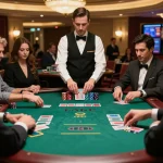 Players engaged in strategic gameplay at jun88 đăng nhập blackjack table, showcasing thrilling casino atmosphere