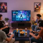 B52 gaming portal experience with friends enjoying competitive gameplay in a vibrant setting.