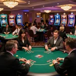 Players enjoying dynamic poker games at SC88 casino, showcasing active bets and vibrant atmosphere.