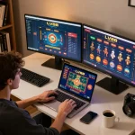 Experience the excitement of LV88 online gaming with dynamic gameplay in a modern home setup.