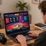Engaging player experiencing the Win88 online casino live roulette game at home
