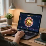 Engage in thrilling online casino gaming at 78wintl with a stylish laptop setup