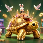 Join the excitement at Five88 with a lively casino scene featuring a golden tortoise and vibrant game elements.