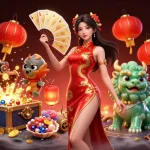 Play exciting games with o8 at a lavish casino, showcasing vibrant characters and appealing gaming elements.