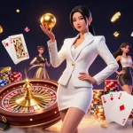 Experience the royal casino game with a dazzling setup, showcasing glamorous elements and vibrant gameplay.