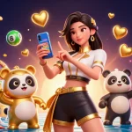 Engage with kèo nhà cái 5 and discover vibrant casino game action featuring an Asian woman and playful panda.