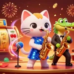 Experience the thrill of luck8's vibrant casino scene with lively characters and dynamic game elements.