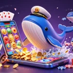 Catch the thrilling action at 9ph with a cartoon whale and dolphins showcasing high-stakes casino fun!