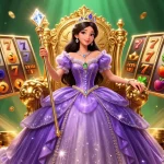 Engage with rikvip's exciting jackpot experience featuring dynamic slot reels, vibrant symbols, and royal elements.
