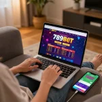 Engaged player exploring 789bet online casino interface, showcasing responsible gambling practices.