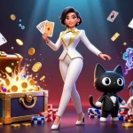 Engage with thrilling games at 33win com, featuring a glamorous dealer and exciting casino elements.
