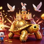 Experience thrilling gaming adventures at hello88ke with golden tortoise casino scene bursting with excitement.