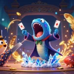 FAFA828 showcases a vibrant underwater casino scene with an eel magician captivating players.