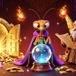 Immerse in online casinos that accept credit cards with vibrant casino characters and treasures in a magical setting.