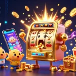 Experience the thrill of 8xbet with a lively jackpot scene featuring playful slot machines!