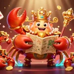 Engage with vipwin's vibrant casino world, featuring a golden crab emperor, treasure map, and lively gaming symbols.