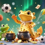 Experience the thrill of sun win in this dynamic 3D casino scene filled with gold, games, and celebration.
