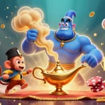 Win at gambling with tr88's vibrant 3D illustration showcasing exciting casino elements and magical characters.