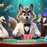 Engage with 789betket in a vibrant casino scene showcasing baccarat and cryptocurrency.