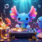 Exciting gameplay at trang chủ chính thức rr88 featuring a neon-colored DJ and underwater treasures.